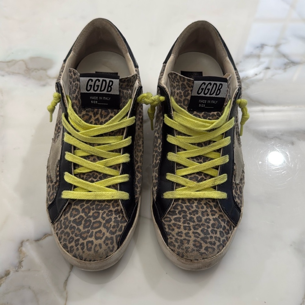 Golden Goose size 39 - animal print  with neon laces